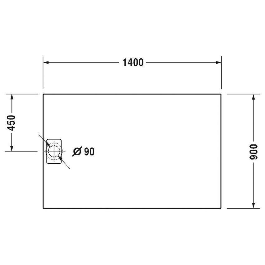 Immagine di Duravit STONETTO piatto doccia rettangolare L.90 P.140 cm, colore bianco 720150380000000