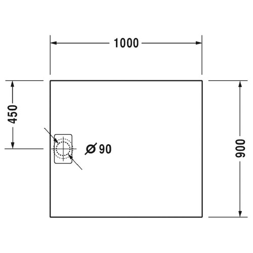 Immagine di Duravit STONETTO piatto doccia rettangolare L.90 P.100 cm, colore bianco 720166380000000