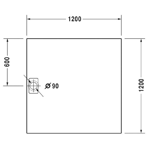 Immagine di Duravit STONETTO piatto doccia quadrato 120 cm, colore grigio cemento 720169180000000