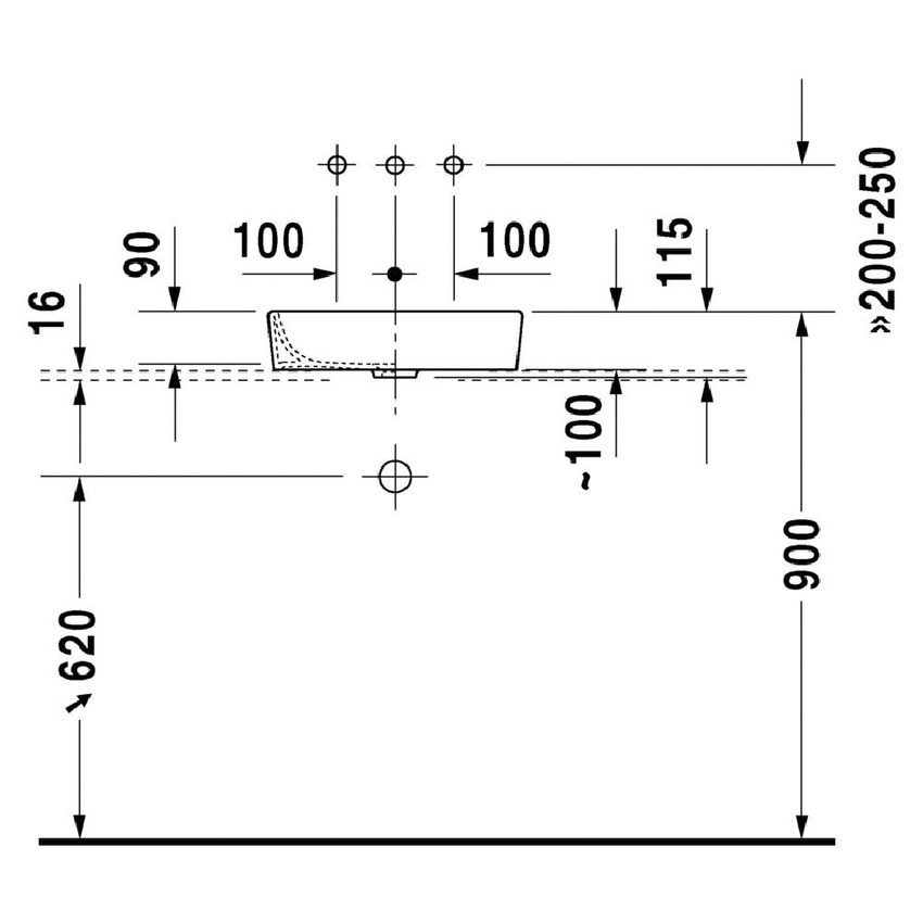 Immagine di Duravit STARCK 2 bacinella da appoggio soprapiano 43.5 cm senza foro per rubinetteria, con rettifica, senza troppopieno e senza bordo per rubinetteria, colore bianco 2321440000