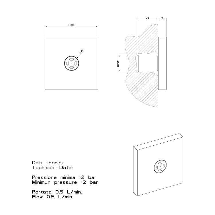 Immagine di Gessi WELLNESS soffione laterale a getto nebulizzato, finitura finox 32979#149