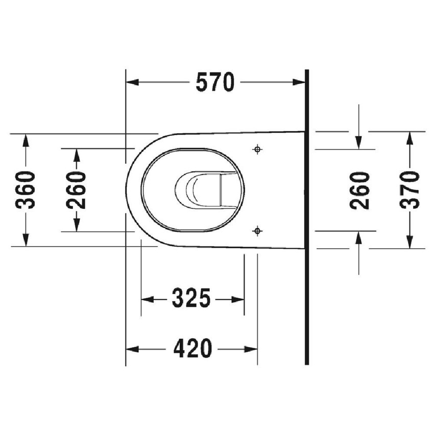 Immagine di Duravit STARCK 2 vaso a pavimento a cacciata, a filo parete, con scarico orizzontale, senza sedile, fabbisogno di acqua di risciacquo 4,5 l, UWL classe 1, colore bianco 2128090000