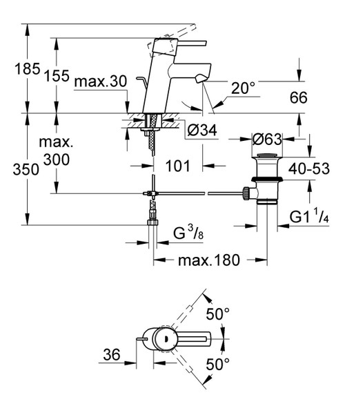 Miscelatore monocomando 
per lavabo