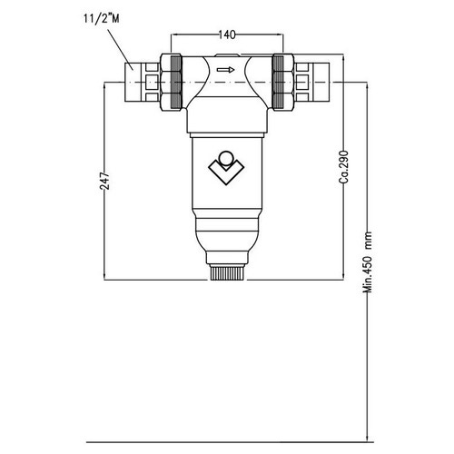 Immagine di Cillit Eurofiltro WF, 1 1/2", filtro autopulente ad uso tecnologico 010538AA