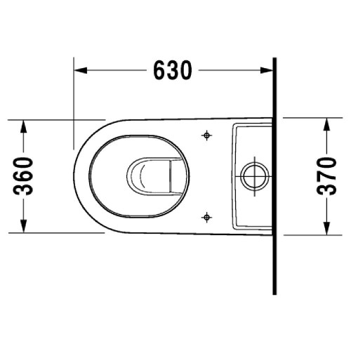 Immagine di Duravit STARCK 2 vaso monoblocco a pavimento, a cacciata, senza sedile e senza cassetta, fabbisogno di acqua di risciacquo 4,5 l, UWL classe 1, colore bianco 2145090000