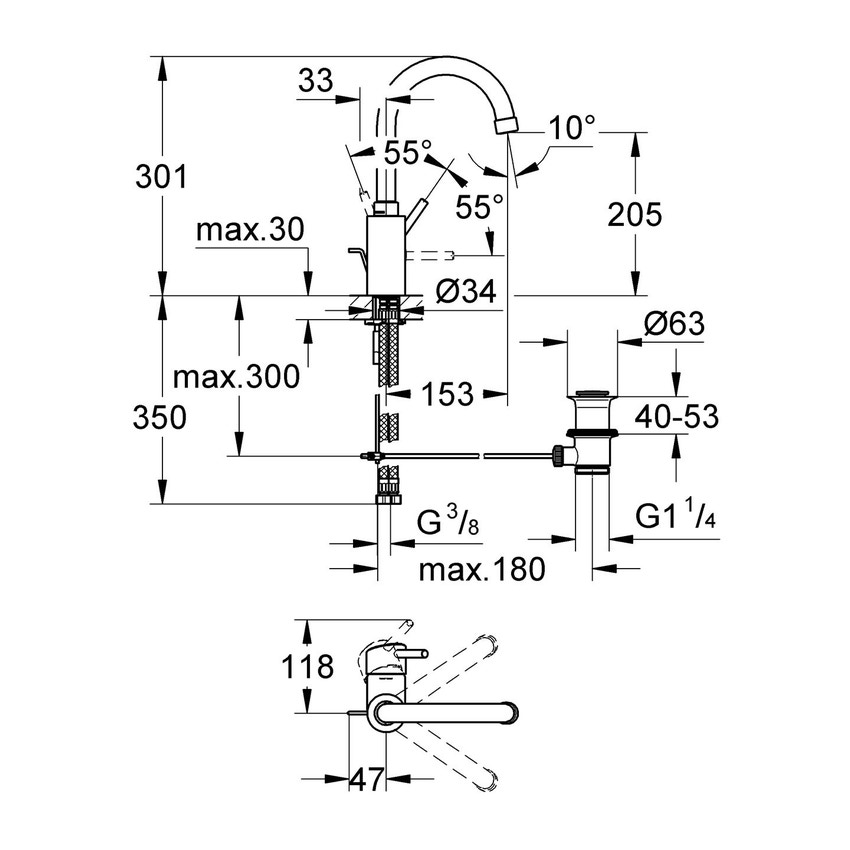 Miscelatore monocomando 
per lavabo