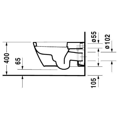 Immagine di Duravit STARCK 2 vaso sospeso per SensoWash® a cacciata, UWL classe 1, colore bianco 2533590000