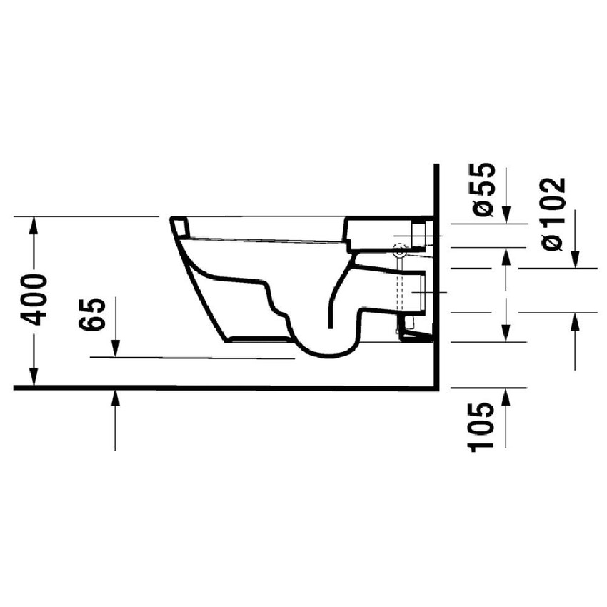 Immagine di Duravit STARCK 2 vaso sospeso per SensoWash® a cacciata, UWL classe 1, colore bianco 2533590000