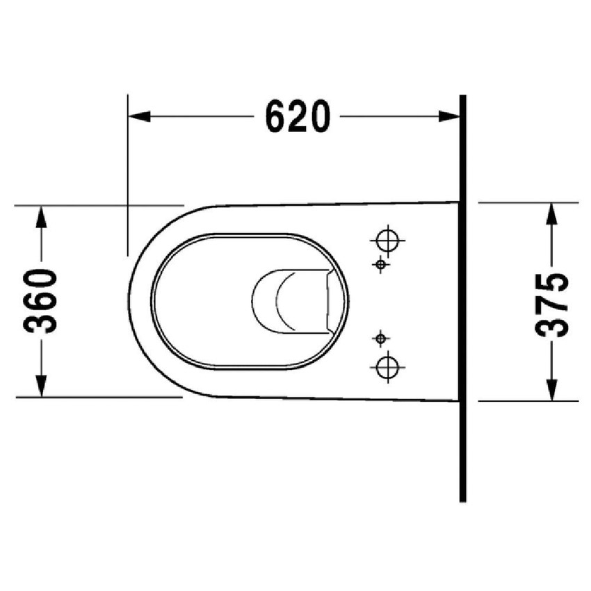 Immagine di Duravit STARCK 2 vaso sospeso per SensoWash® a cacciata, UWL classe 1, colore bianco 2533590000