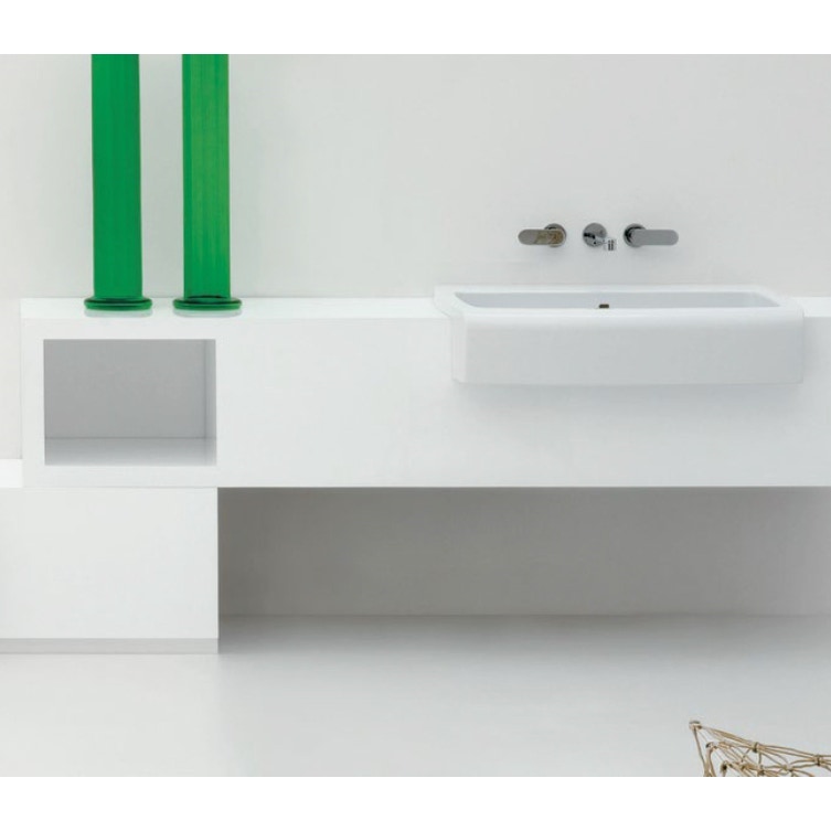 Mobile Bagno Con Lavandino Semincasso.Flaminia Una90v1 Una Mobile 160 X 45 X 40 Cm Con Vano Porta Oggetti Dx O Sx Per Lavabo 90 Semincasso In Pietraluce Nero Una90v1 Pietraluce Bianco Prezzi E Offerte Su Tavolla Com