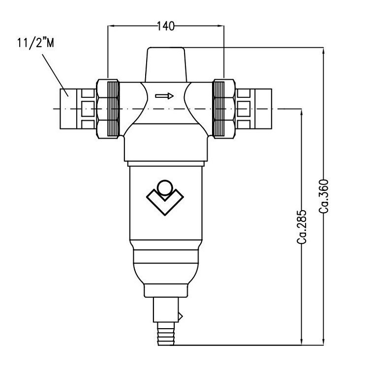 Immagine di BWT Cillit Filtro Eurodiago Bio, autopulente, raccordo 1 1/2" 12801AG