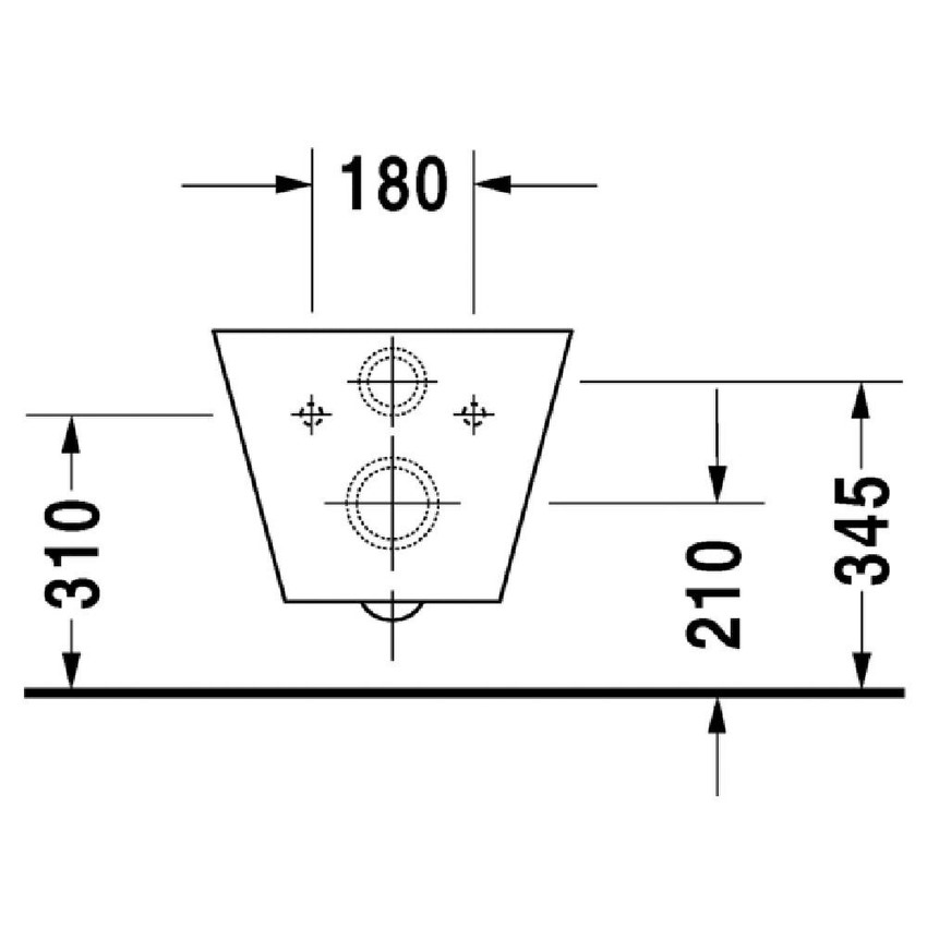 Immagine di Duravit STARCK 1 vaso sospeso a cacciata, senza sedile, fabbisogno di acqua di risciacquo 4,5 l, UWL classe 1, colore bianco 0210090064