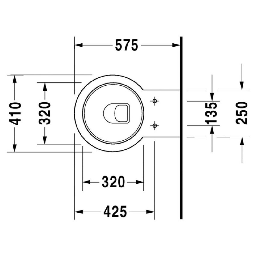 Immagine di Duravit STARCK 1 vaso sospeso a cacciata, senza sedile, fabbisogno di acqua di risciacquo 4,5 l, UWL classe 1, colore bianco 0210090064