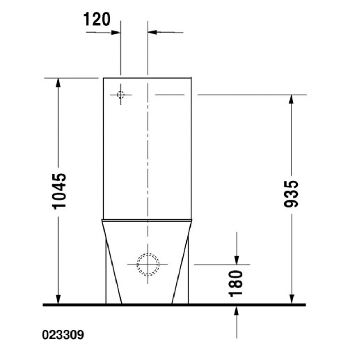 Immagine di Duravit STARCK 1 vaso monoblocco a pavimento a cacciata, senza cassetta, senza sedile, fabbisogno di acqua di risciacquo 4,5 l, UWL classe 1, colore bianco 0233090064
