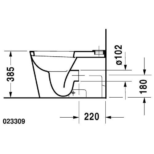 Immagine di Duravit STARCK 1 vaso monoblocco a pavimento a cacciata, senza cassetta, senza sedile, fabbisogno di acqua di risciacquo 4,5 l, UWL classe 1, colore bianco 0233090064