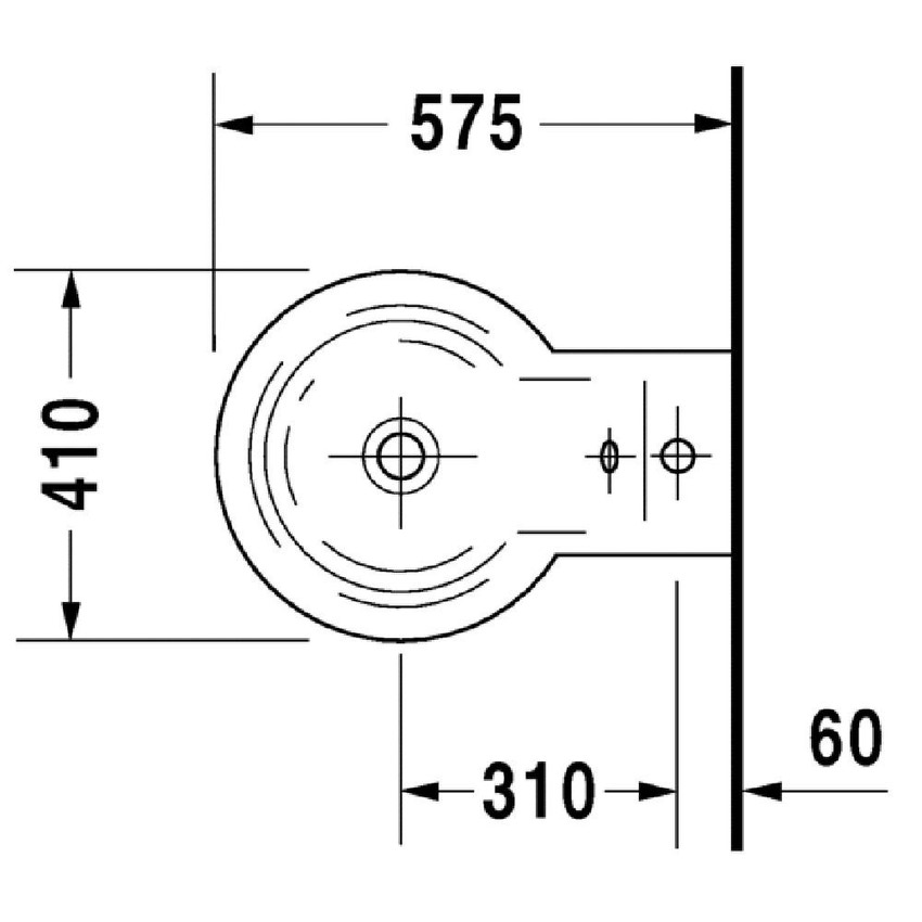 Duravit D-Code Bidet Sospeso Monoforo – Bianco Lucido, Con Troppopieno E Foro Rubinetto, 355x545x350 Mm