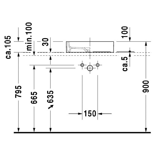 Immagine di Duravit STARCK 1 bacinella da appoggio soprapiano 47 cm monoforo, con rettifica, senza troppopieno, senza bordo per rubinetteria, WonderGliss, colore bianco 03874700271
