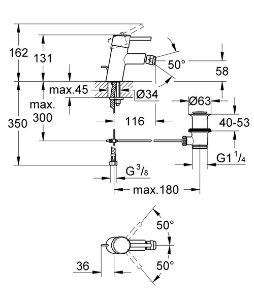 Miscelatore monocomando
per bidet