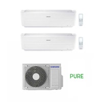 Immagine di Samsung WINDFREE PURE R32 Climatizzatore dual split inverter WiFi, bianco | unità esterna 4 kW unità interne 7000+12000 BTU AJ040NCJ2EG/EU+AR07NXCXAWKNEU+AR12NXCXAWKNEU