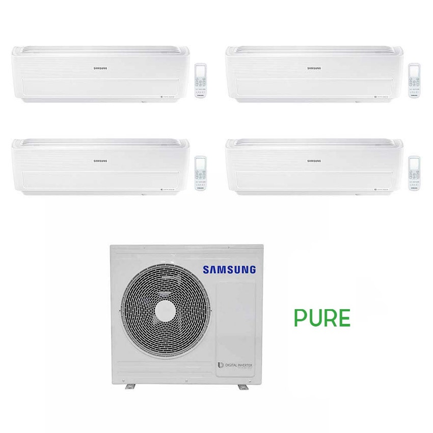Immagine di Samsung WINDFREE PURE R32 Climatizzatore quadri split inverter WiFi, bianco | unità esterna 8 kW unità interne 7000+7000+12000+12000 BTU AJ080RCJ4EG/EU+2xAR07NXCXAWKNEU+2xAR12NXCXAWKNEU