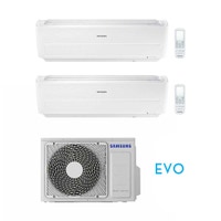 Immagine di Samsung WINDFREE EVO R32 Climatizzatore dual split inverter WiFi, bianco | unità esterna 5 kW unità interne 7000+7000 BTU AJ050NCJ2EG/EU+2xAR07RXPXBWKNEU