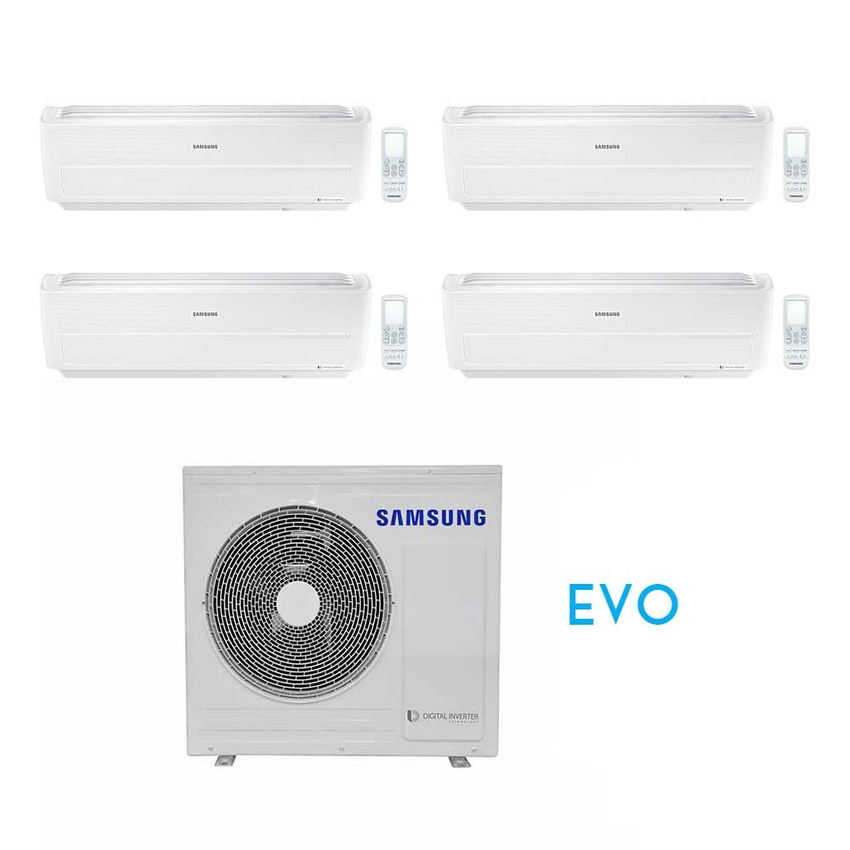 Immagine di Samsung WINDFREE EVO R32 Climatizzatore quadri split inverter WiFi, bianco | unità esterna 8 kW unità interne 7000+7000+12000+12000 BTU AJ080RCJ4EG/EU+2xAR07RXPXBWKNEU+2xAR12RXPXBWKNEU