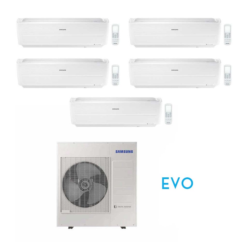 Immagine di Samsung WINDFREE EVO R32 Climatizzatore penta split inverter WiFi, bianco | unità esterna 10 kW unità interne 9000+9000+9000+9000+9000 BTU AJ100RCJ5EG/EU+5xAR09RXPXBWKNEU