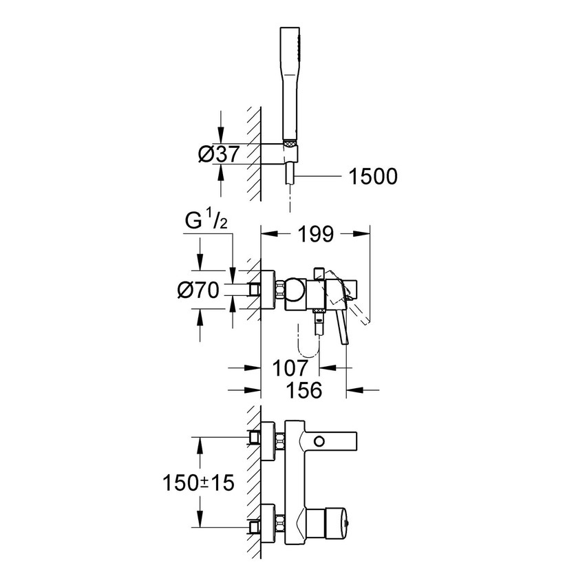 Miscelatore monocomando
per vasca-doccia