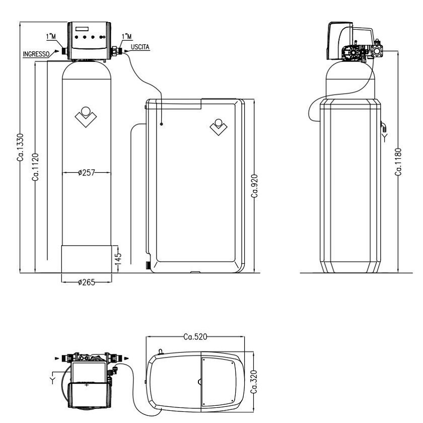Immagine di BWT Cillit Addolcitore automatico  biblocco NECKAR BIODATA CYBER 118, 1"  013652AE