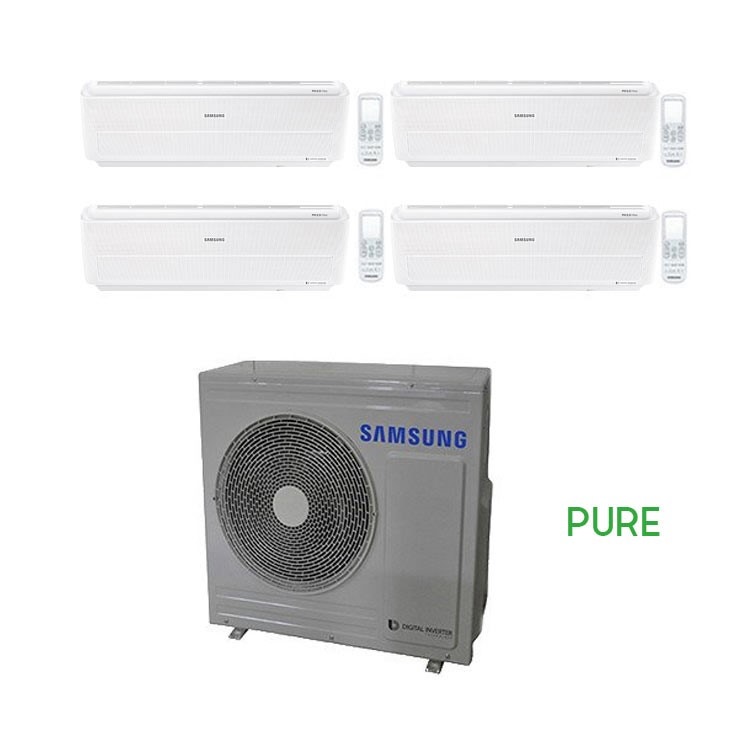 Immagine di Samsung WINDFREE PURE Climatizzatore quadri split inverter WiFi Bianco | unità esterna 8 kW unità interne 9000+9000+9000+12000 BTU AJ080MCJ4EH/EU+3xAR09NXCXAWKNEU+AR12NXCXAWKNEU