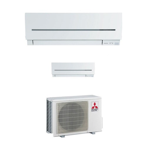 Immagine di Mitsubishi MSZ-SF Climatizzatore dual split inverter Bianco | unità esterna 5,3 kW unità interne 12000+12000 BTU MXZ-2D53VA2+2xMSZ-SF35VE3 