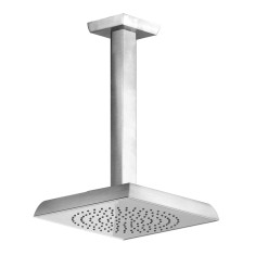 Immagine di Gessi MIMI soffione doccia con braccio da soffitto altezza 270 mm snodato con attacco da 1/2" e anticalcare finitura finox 31255#149