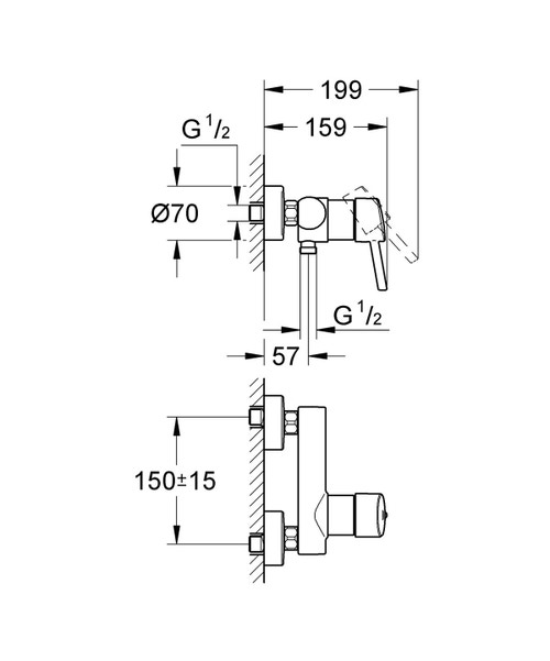 Miscelatore monocomando
per doccia