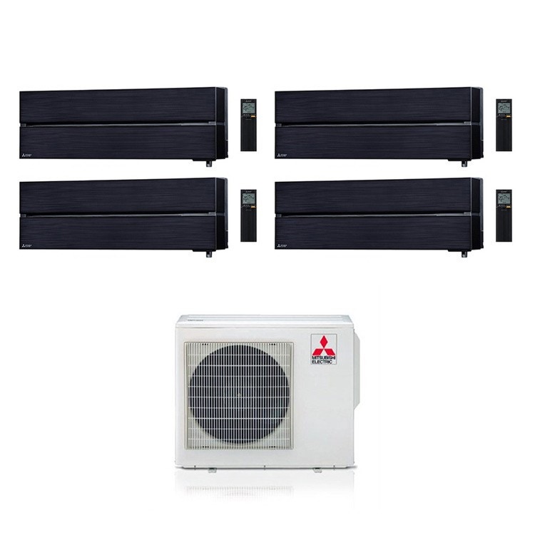 Immagine di Mitsubishi MSZ-LN Climatizzatore quadri split inverter WiFi Nero | unità esterna  8,3 kW unità interne 9000+9000+12000+12000 BTU MXZ-4E83VA-2xMSZ-LN25VGB-2xMSZ-LN35VGB