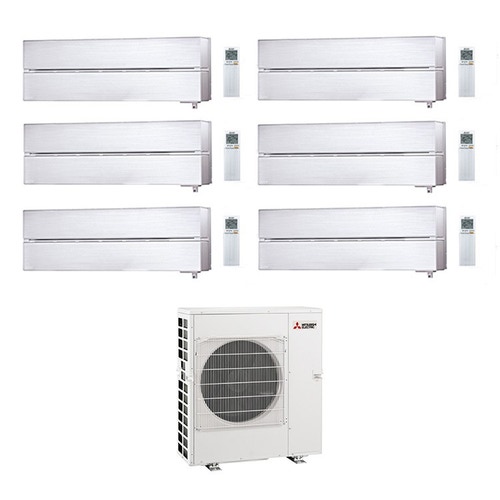 Immagine di Mitsubishi MSZ-LN Climatizzatore a parete esa split inverter Wi-Fi, bianco | unità esterna 12.2 kW unità interne 9000+9000+9000+9000+9000+12000 BTU MXZ-6D122VA-5xMSZ-LN25VGV-MSZ-LN35VGV