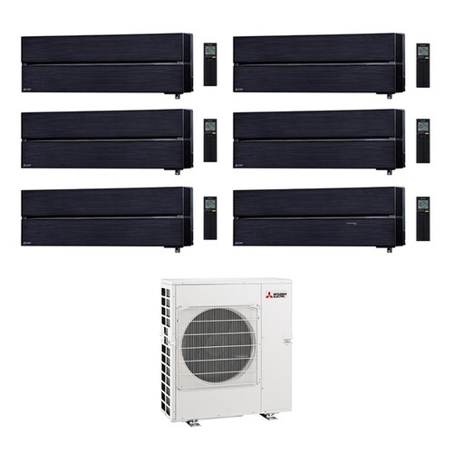 Immagine di Mitsubishi MSZ-LN Climatizzatore a parete esa split inverter Wi-Fi, nero | unità esterna 12.2 kW unità interne 9000+9000+9000+9000+12000+12000 BTU MXZ-6D122VA-4xMSZ-LN25VGB-2xMSZ-LN35VGB