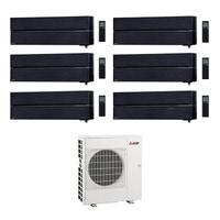 Immagine di Mitsubishi MSZ-LN Climatizzatore a parete esa split inverter Wi-Fi, nero | unità esterna 12.2 kW unità interne 9000+9000+9000+9000+9000+12000 BTU MXZ-6D122VA-5xMSZ-LN25VGB-MSZ-LN35VGB