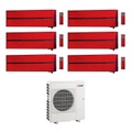 Immagine di Mitsubishi MSZ-LN Climatizzatore a parete esa split inverter Wi-Fi, rosso | unità esterna 12.2 kW unità interne 9000+9000+9000+9000+12000+12000 BTU MXZ-6D122VA-4xMSZ-LN25VGR-2MSZ-LN35VGR