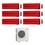 Immagine di Mitsubishi MSZ-LN Climatizzatore a parete esa split inverter WiFi, rosso | unità esterna 12.2 kW unità interne 9000+9000+9000+9000+9000+12000 BTU MXZ-6D122VA-5xMSZ-LN25VGR-MSZ-LN35VGR