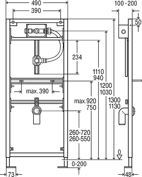 Immagine di Viega ECO PLUS modulo per orinatoio h 113 con sistema di risciacquo nascosto 461843