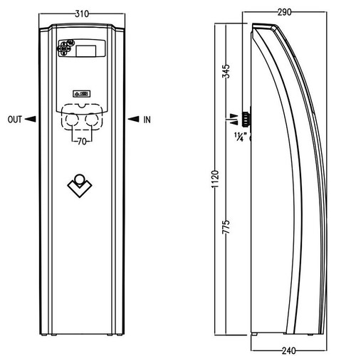 Immagine di BWT Cillit Sistema Aqa Total 2500 T, raccordo  1 1/4" 012116AB