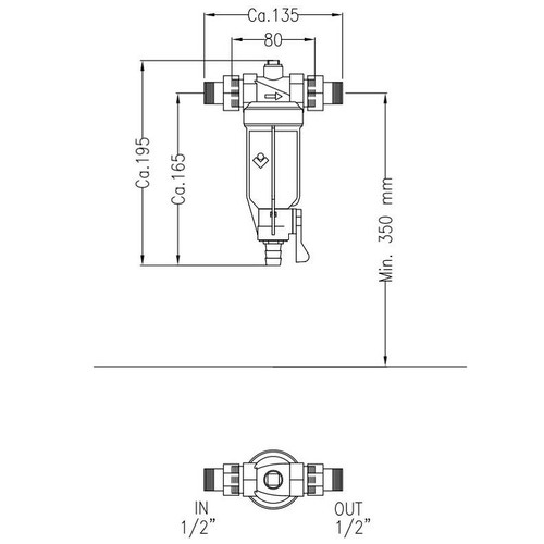 Immagine di Cillit Filtro Mini Protector ,1/2" AF, Completo di coduli e ghiere per l'installazione, nonché munito di rubinetto di scarico impurità  010476AA
