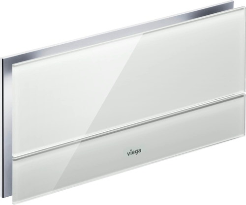 Immagine di Viega VISING FOR MORE 101 placca di comando per wc finitura vetro trasparente/grigio chiaro 597412