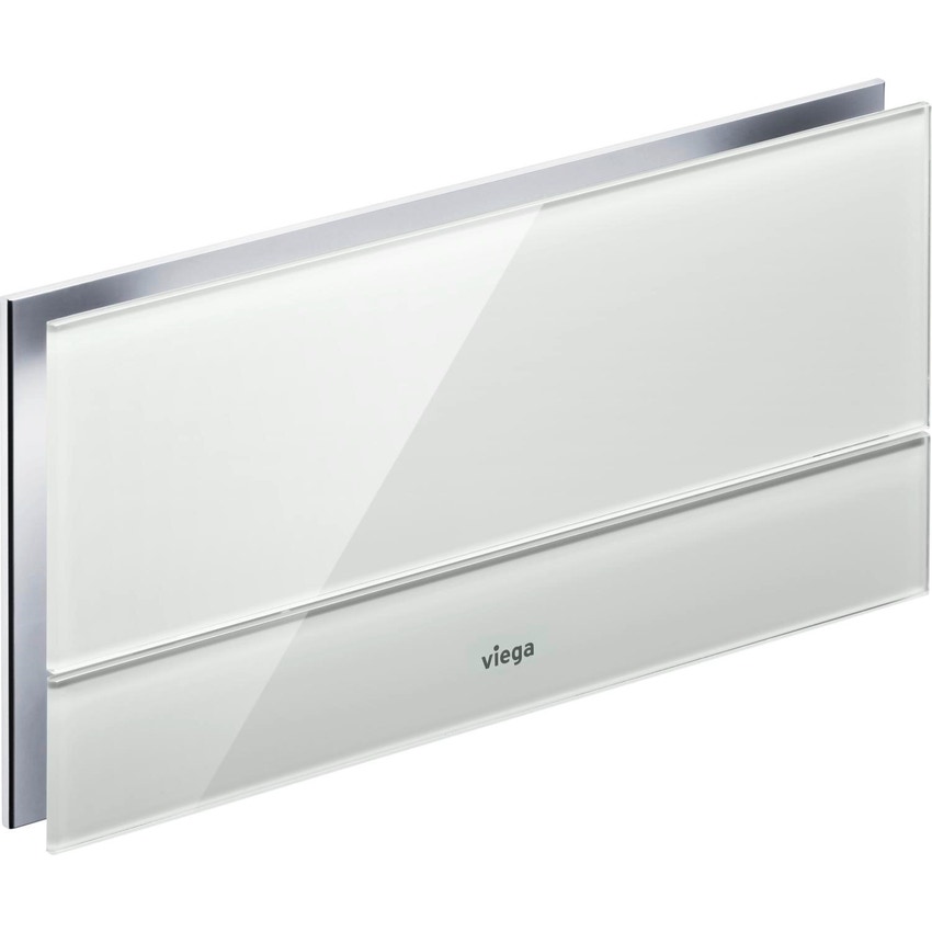Immagine di Viega VISING FOR MORE 101 placca di comando per wc finitura vetro trasparente/grigio chiaro 597412