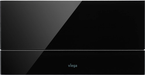 Immagine di Viega VISING FOR MORE 101 placca di comando per wc finitura vetro parsol/nero 597429