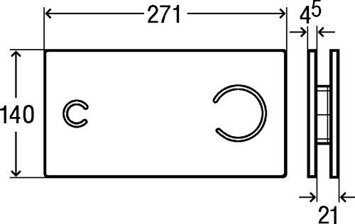 Immagine di Viega VISING FOR MORE 100 placca di comando per wc finitura vetro trasparente/grigio chiaro 597481