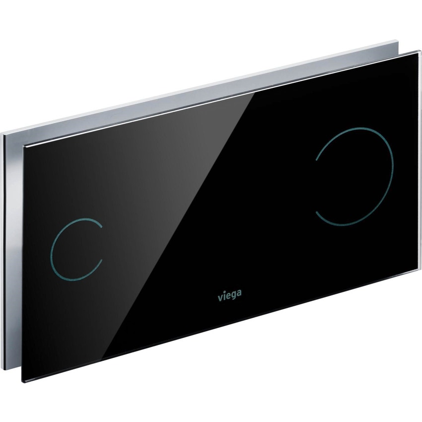 Immagine di Viega VISING FOR MORE 100 placca di comando per wc finitura vetro parsol/nero 597498