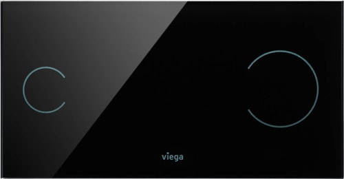 Immagine di Viega VISING FOR MORE 100 placca di comando per wc finitura vetro parsol/nero 597498