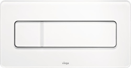 Immagine di Viega VISING FOR MORE 105 placca di comando per wc finitura vetro bianco/bianco traffico 758820