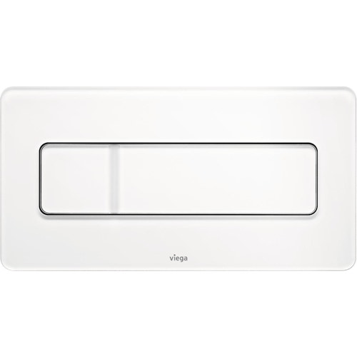 Immagine di Viega VISING FOR MORE 105 placca di comando per wc finitura vetro bianco/bianco traffico 758820